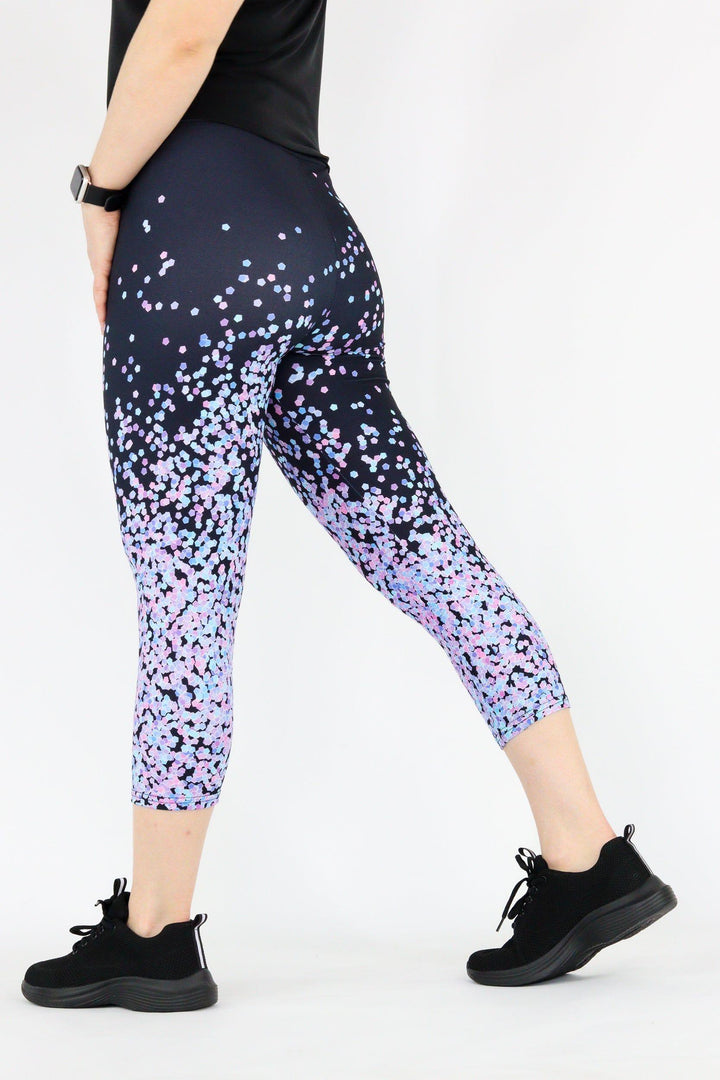 Purple Confetti - Casual Capri Leggings Casual Capri Leggings Pawlie   