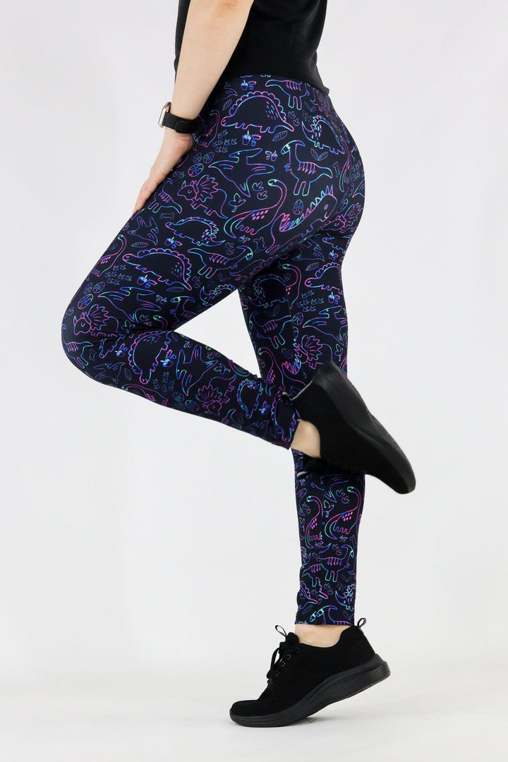 Dinosaur Party - Casual Full Leggings Casual Full Leggings Pawlie   