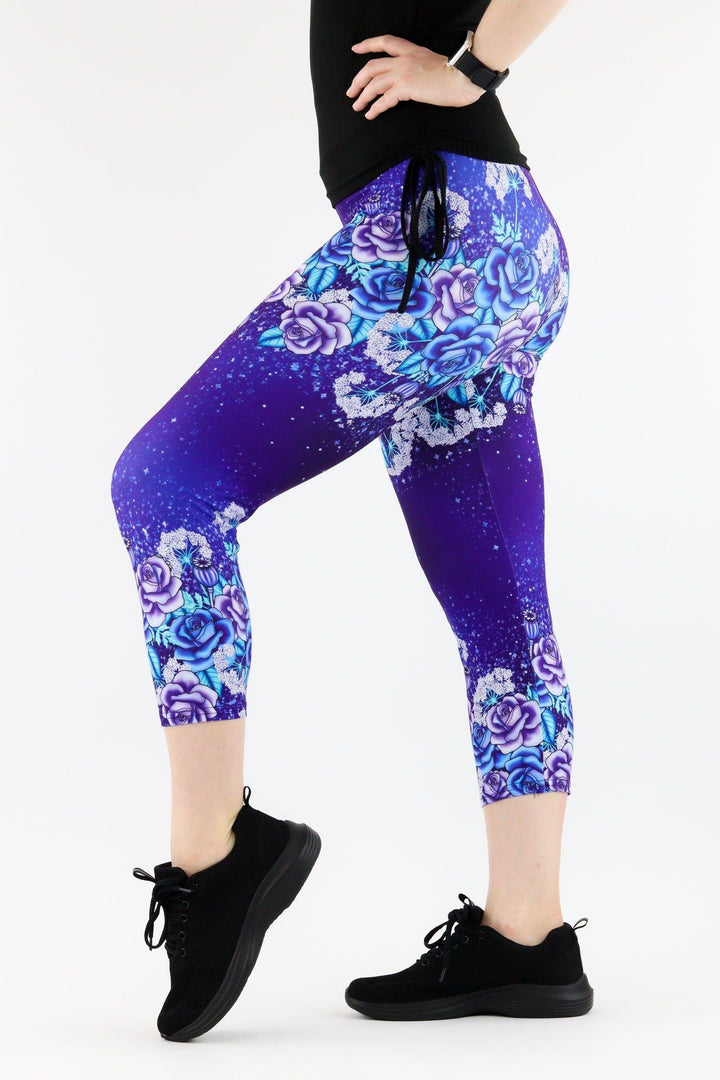 Magic Flowers - Casual Capri Leggings Casual Capri Leggings Pawlie   